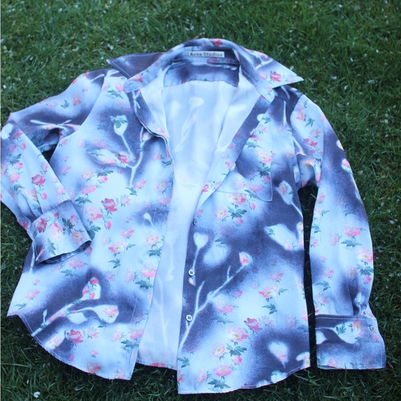 ACNE Studios Women’s Silk Blouse Shirt Trend Colours Highest Quality - Picture 4 of 11